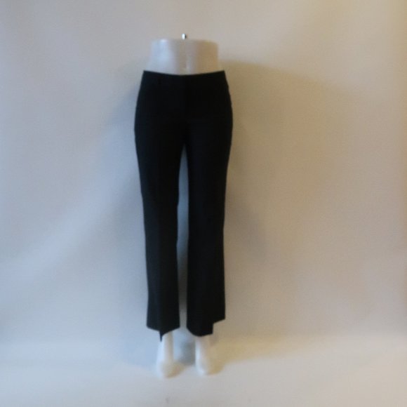 WOMENS THEORY CHARCOAL BLACK PINSTRIPE FLAT FRONT WOOL BLEND PANTS 2 * COLOR: CH - Picture 1 of 9